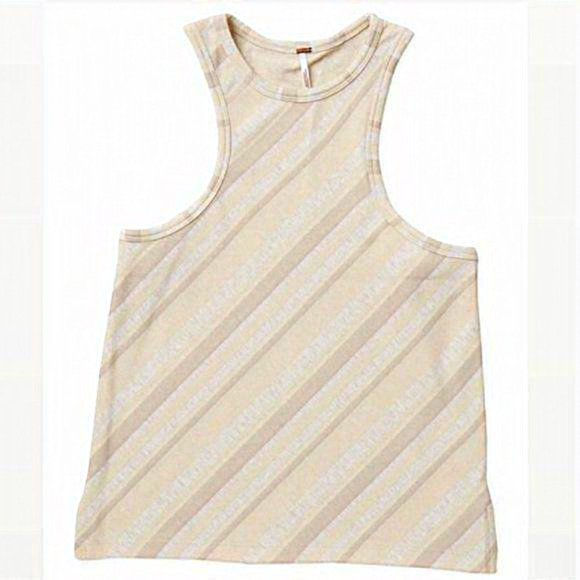 FREE PEOPLE Ivory Striped Sidelines Tank Size Small - Picture 1 of 10